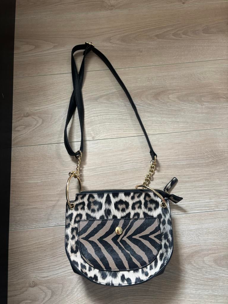 Tijger tas, Sieraden, Tassen en Uiterlijk, Tassen | Damestassen, Ophalen, Gebruikt, Zwart, Schoudertasje
