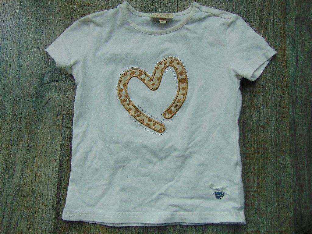 Le Chic T-shirt ecru maat 110 shirt korte mouwen, Gebruikt, Meisje, Le Chic, Ophalen of Verzenden