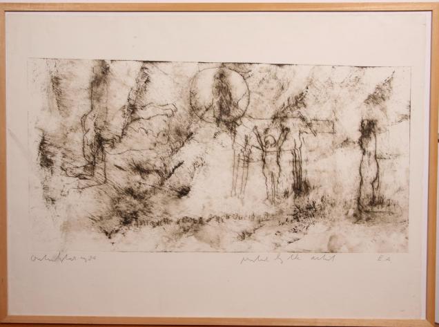 Grote Anton Heyboer Ets, Antiek en Kunst, Ets, 81 cm, Met tekst, 2000 tot heden