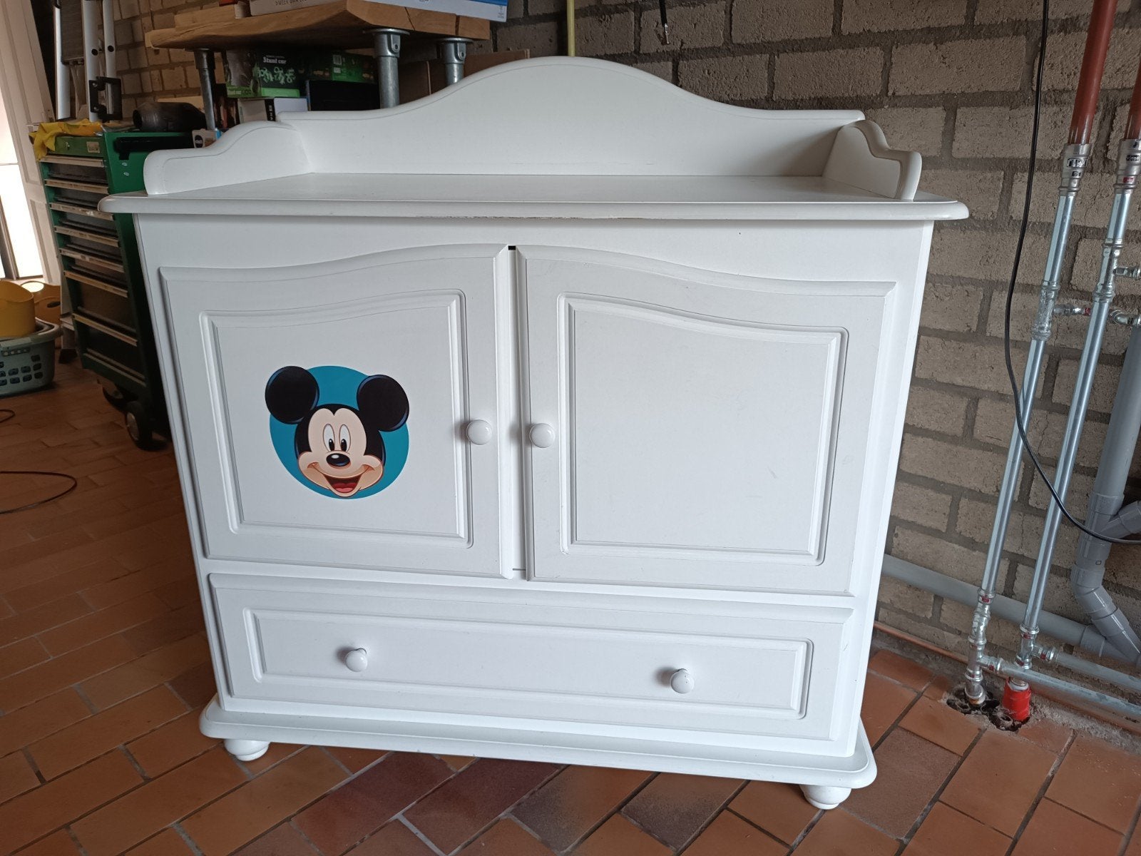 Witte commode, Ophalen, Gebruikt, 50 tot 70 cm, 100 cm of meer