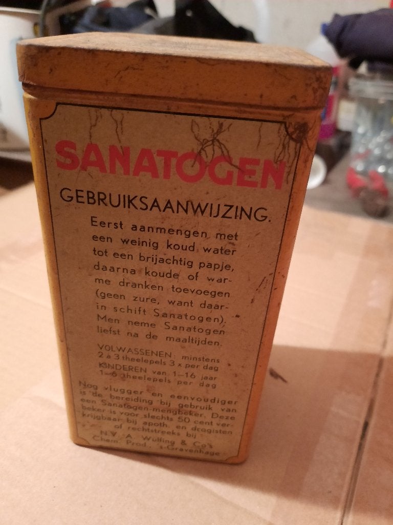 Verzamelblik Sanatogen, Verzamelen, Ophalen of Verzenden, Gebruikt, Overige, Overige merken