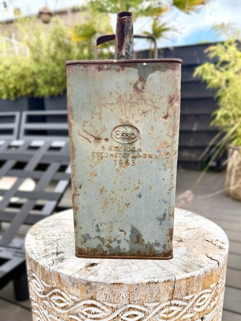 Oud Esso olieblik 1953 schenktuit petroliana vintage, Verzamelen, Merken en Reclamevoorwerpen, Ophalen of Verzenden, Gebruikt