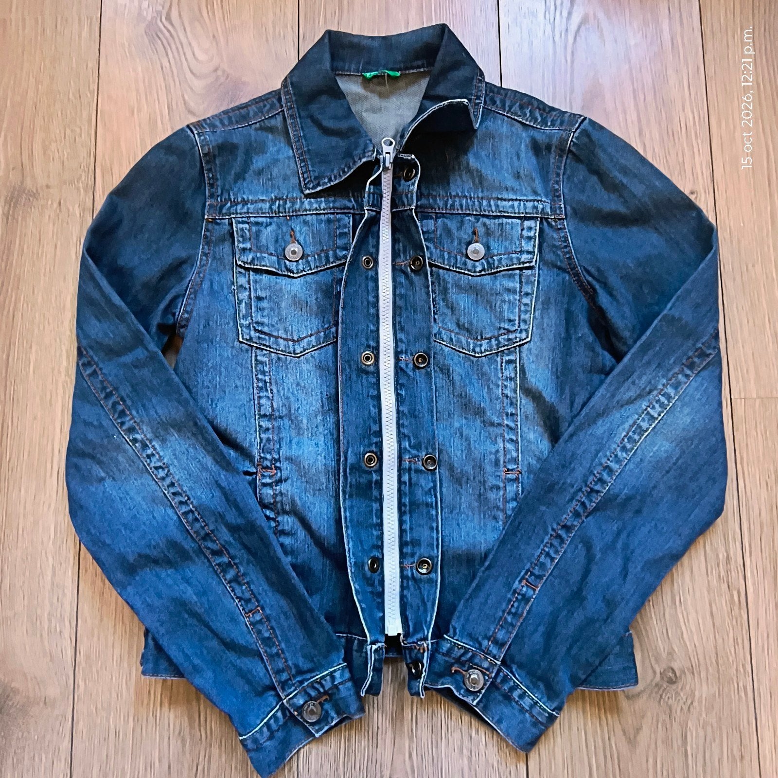 spijkerjas jeans jas United Colors of Benetton L/XL maat c, Blauw, Maat 42/44 (L), Ophalen of Verzenden, United Colors of Benetton