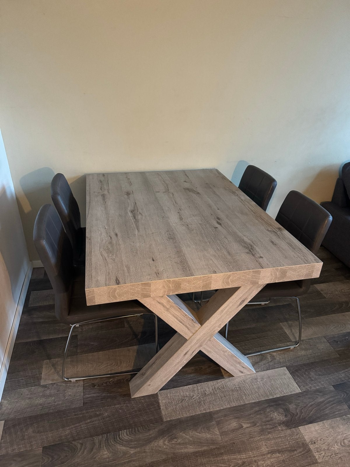 Eettafel met 4 stoelen, Ophalen, 100 tot 150 cm, 50 tot 100 cm, Zo goed als nieuw