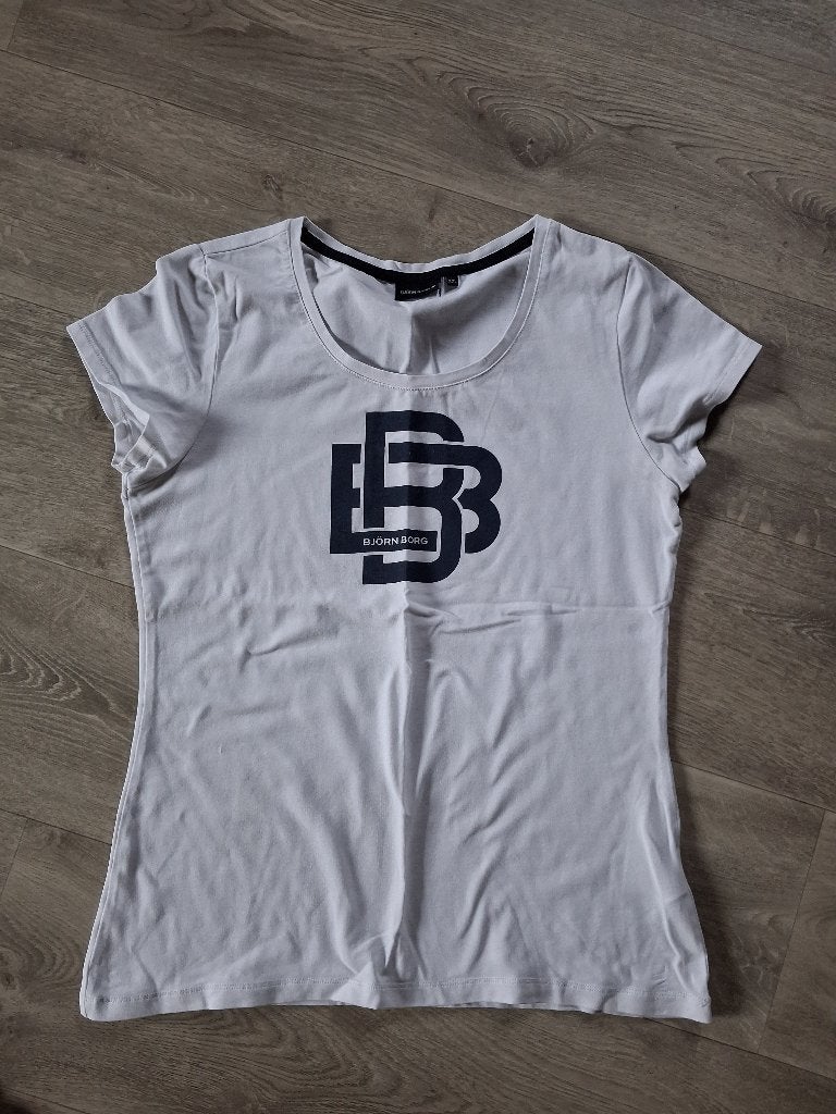 Dames sport shirt - Bjorn borg - maat XL - wit met opdruk, Kleding | Dames, Wit, Ophalen of Verzenden, Zo goed als nieuw, Bjorn Borg