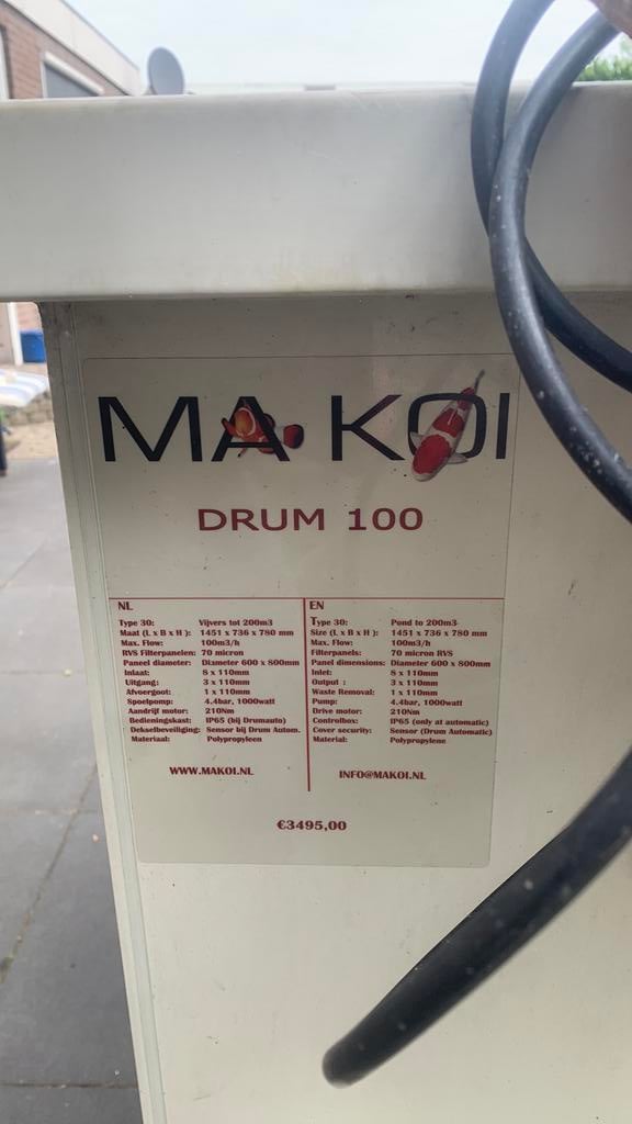Trommelfilter makoi 100, Tuin en Terras, Ophalen, Gebruikt, Vijverfilter