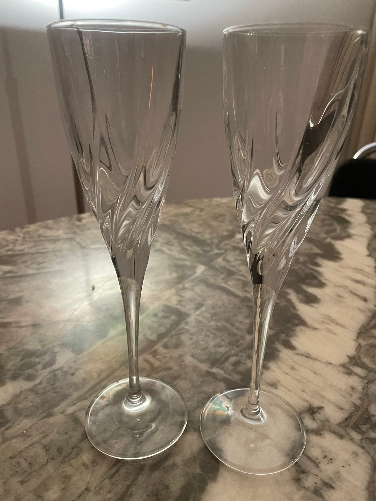 Twee champagneglazen Toscane., Ophalen of Verzenden