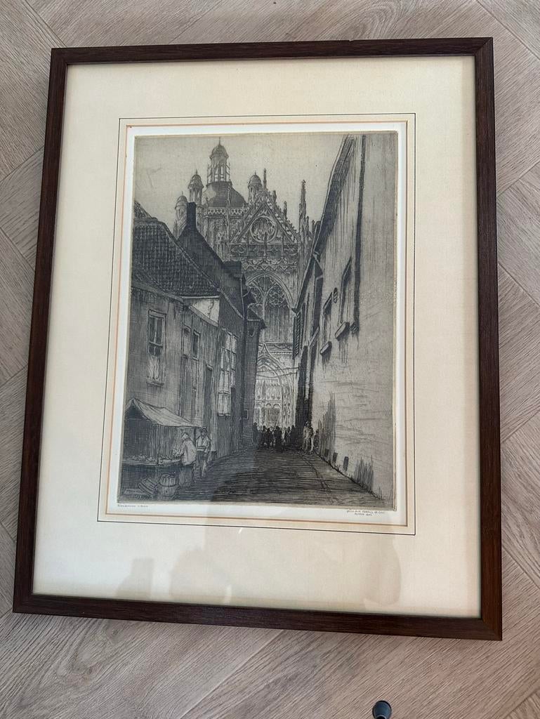 Ets van hendrik de laat met  titel boerenmouw Den Bosch, Ophalen