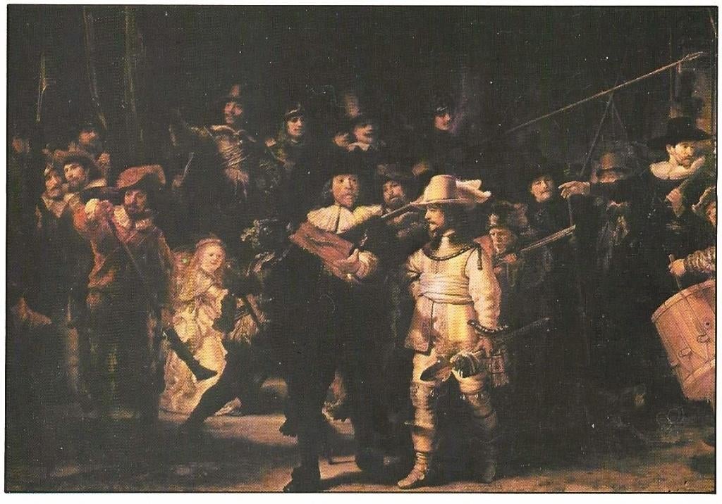 Kaart Rembrandt De Nachtwacht, Verzamelen, Ophalen, 1980 tot heden, Ongelopen
