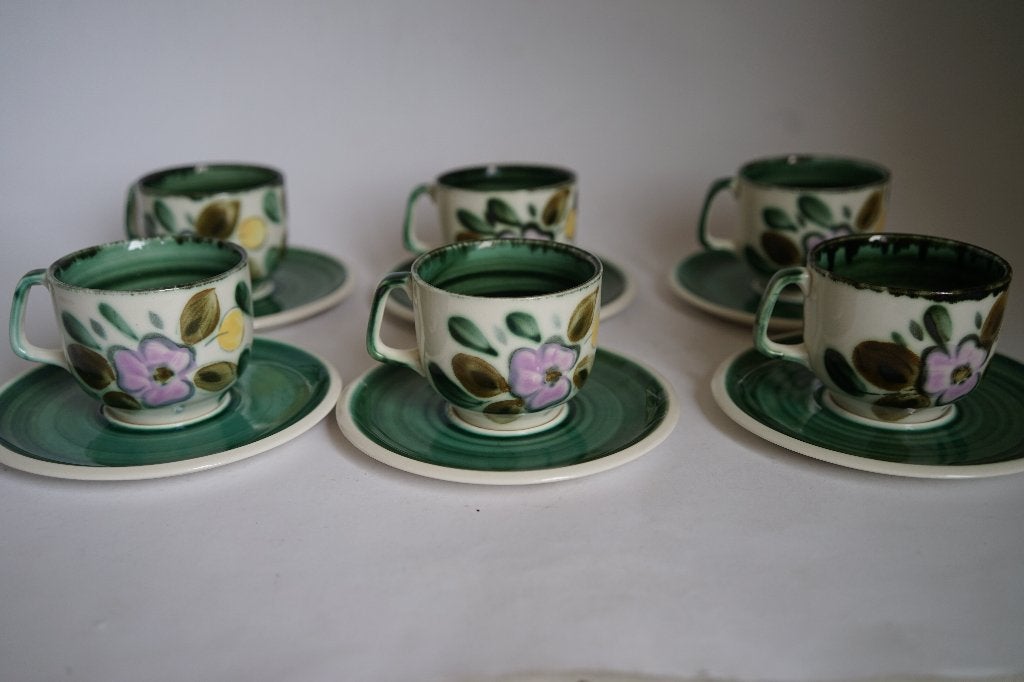 Vintage Boch belgium In the mood 6x kop & schotel zgan '60, Huis en Inrichting, Keuken | Servies, Ophalen of Verzenden, Zo goed als nieuw