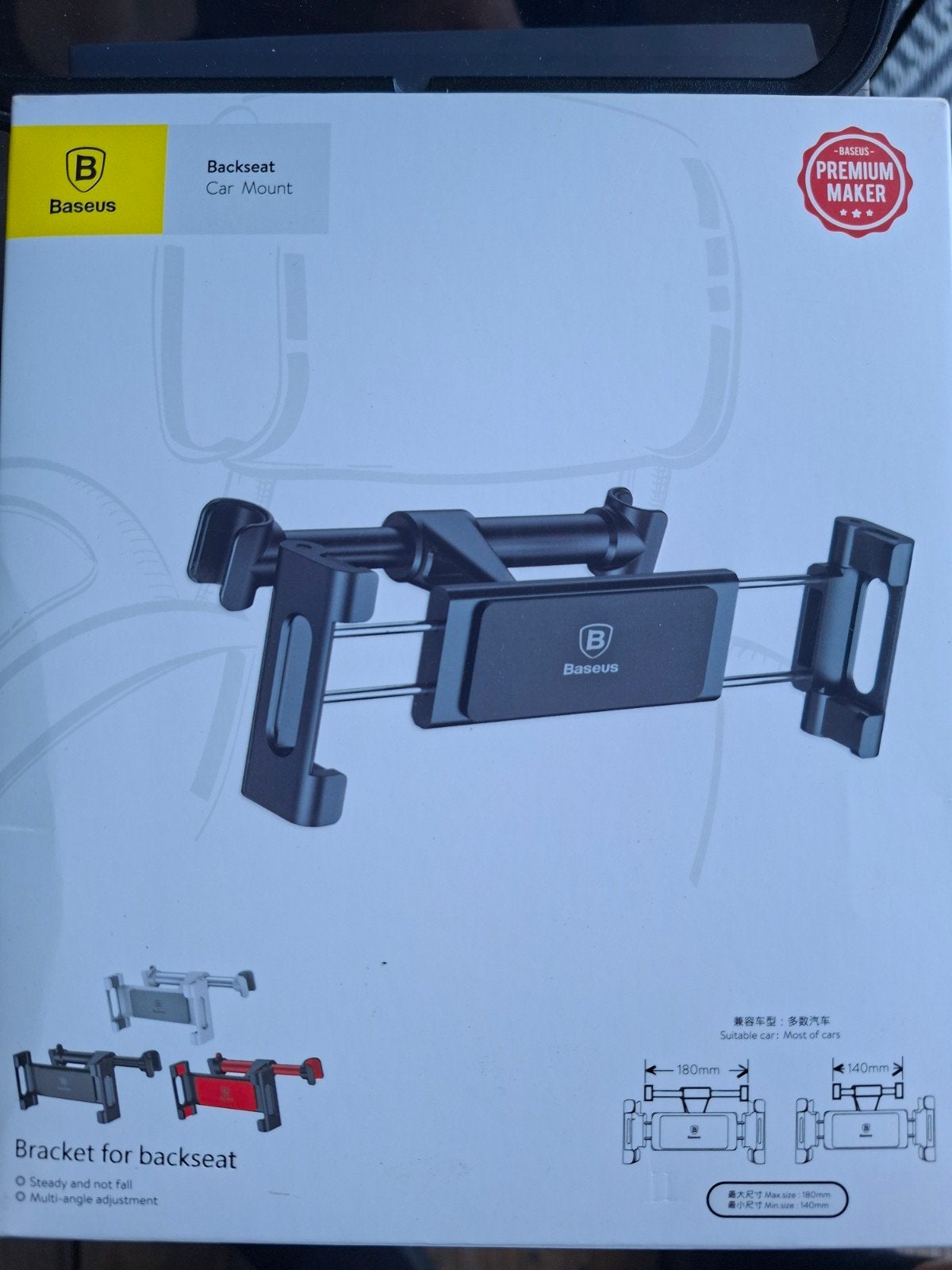 2x Baseus Auto Hoofdsteun Houder voor Tablet - Zwart, Ophalen of Verzenden, Zo goed als nieuw