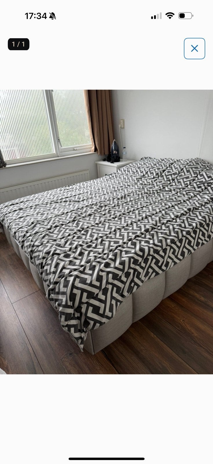 Tweepersoonsbed met opbergruimte, Ophalen, Zo goed als nieuw, Tweepersoons, 160 cm