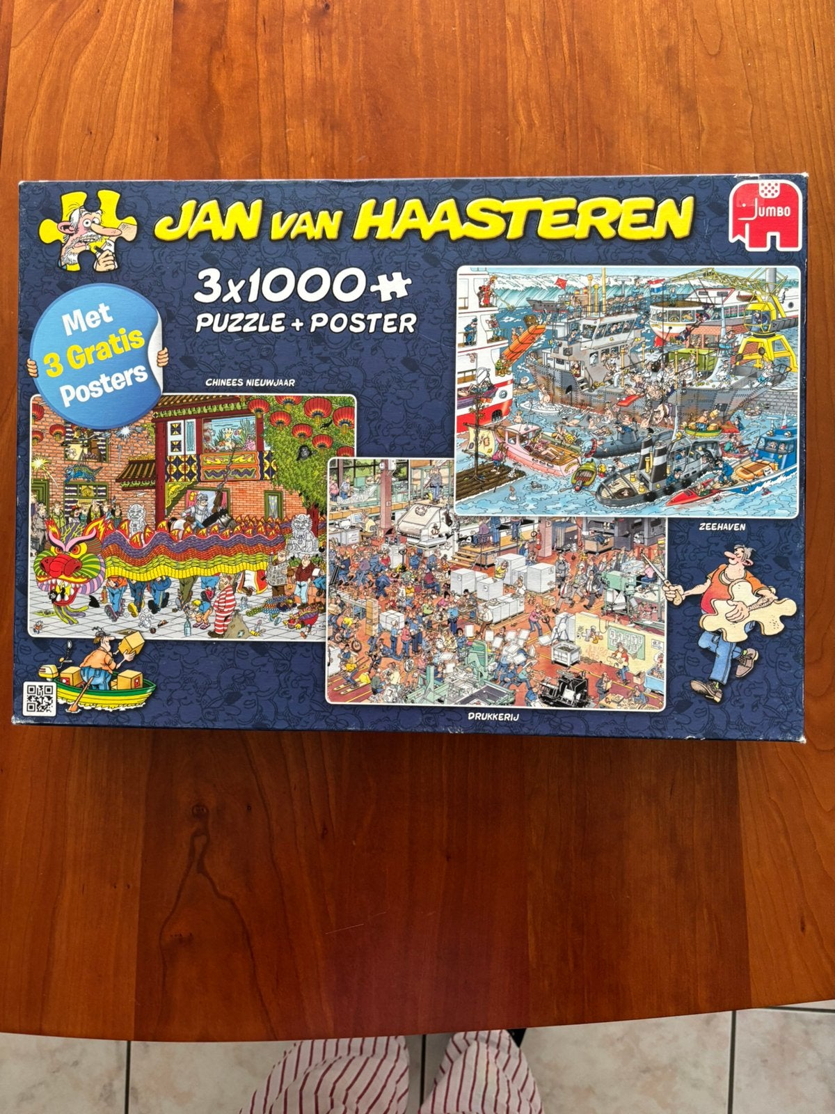 Jan van haasteren puzzel 3x1000, Ophalen of Verzenden, 500 t/m 1500 stukjes, Zo goed als nieuw, Legpuzzel