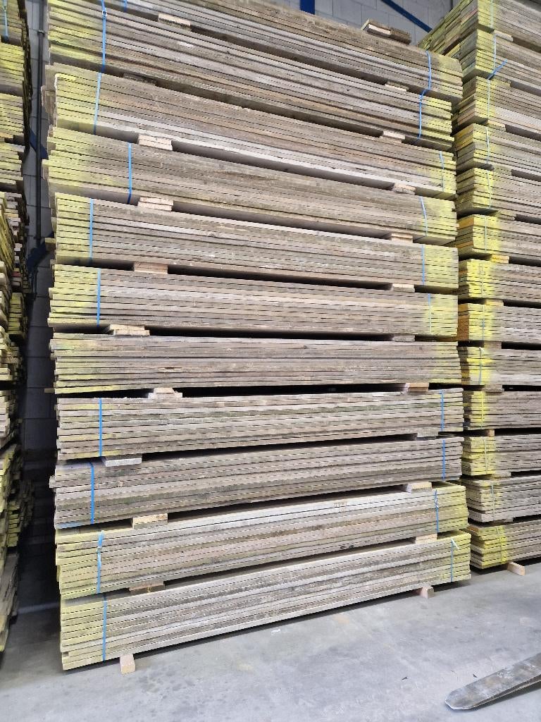 Steigerhout / Steigerplanken 3 meter, Doe-het-zelf en Verbouw, Hout en Planken, Ophalen, Gebruikt, Minder dan 25 mm, Plank