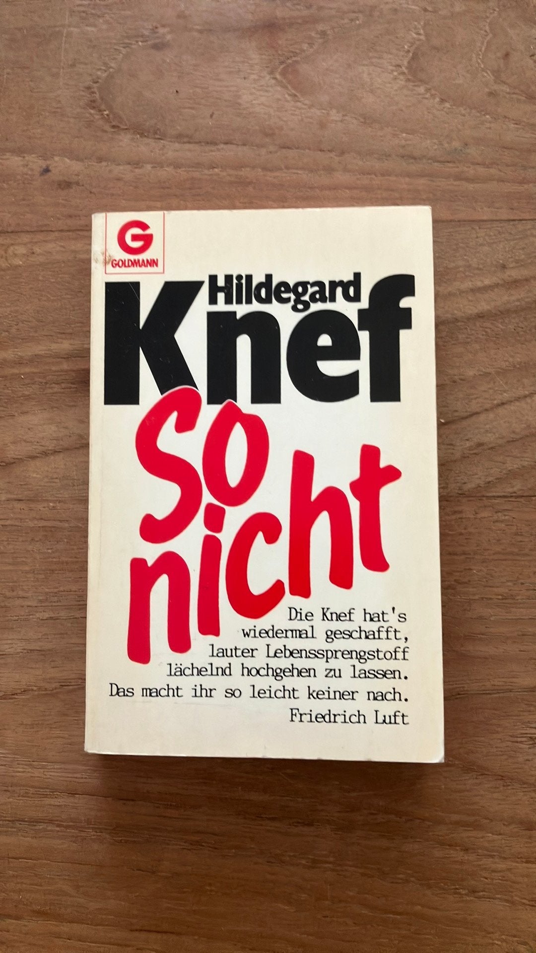 Hildegard Knef - So nicht, Boeken, Ophalen of Verzenden, Gelezen