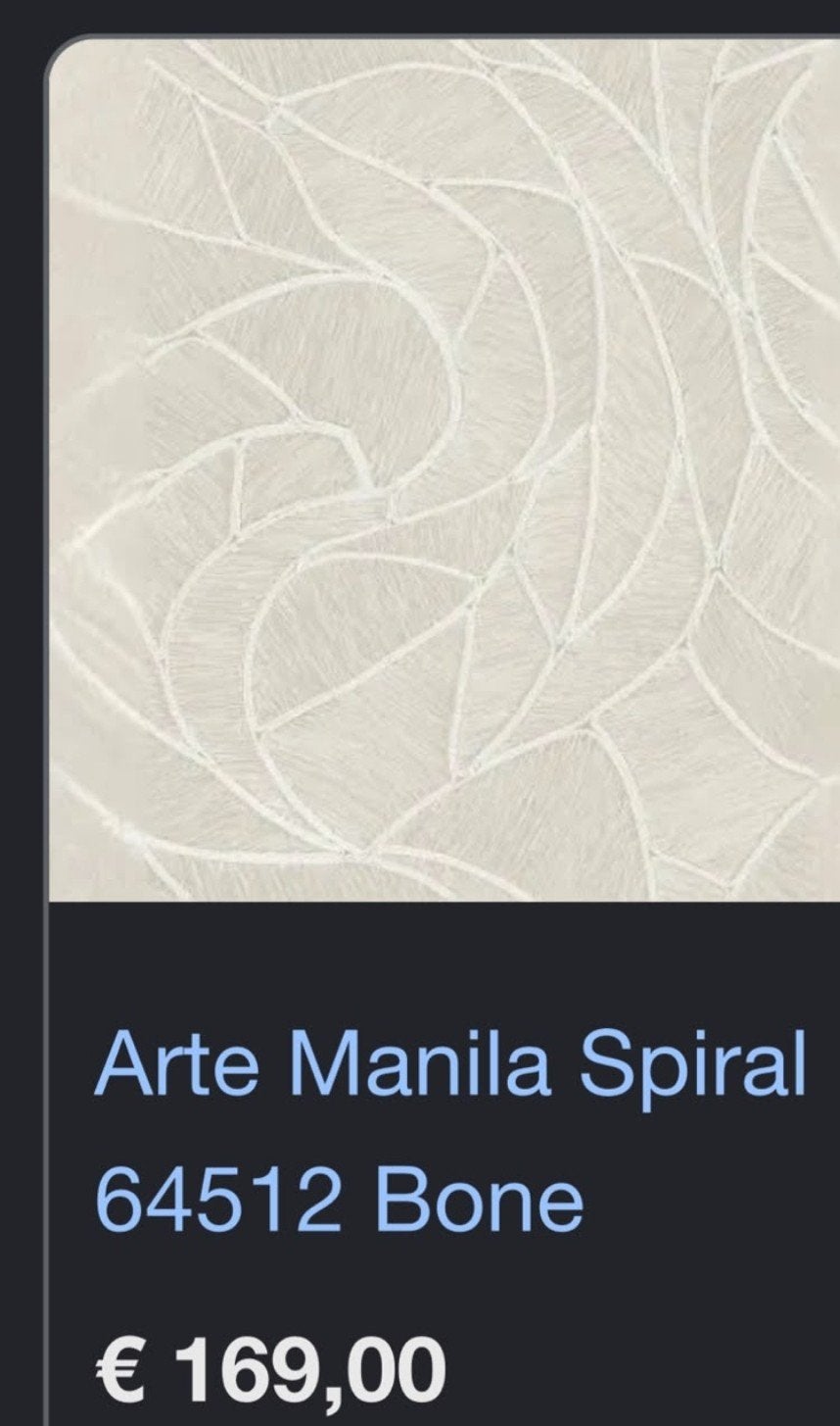 Arte Manila Spiral 64512 Bone 4 restant stukken, Modern, Ophalen of Verzenden, Vliesbehang, Minder dan 5 m²