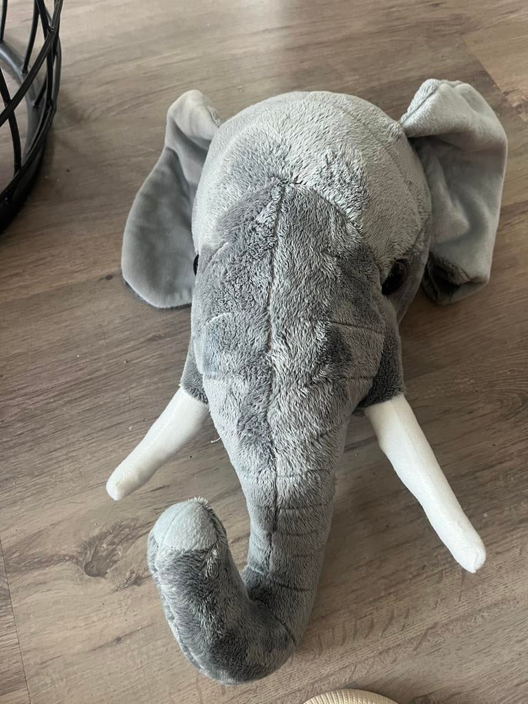 Pluche olifant wanddecoratie / knuffel, Ophalen of Verzenden, Nieuw, Olifant