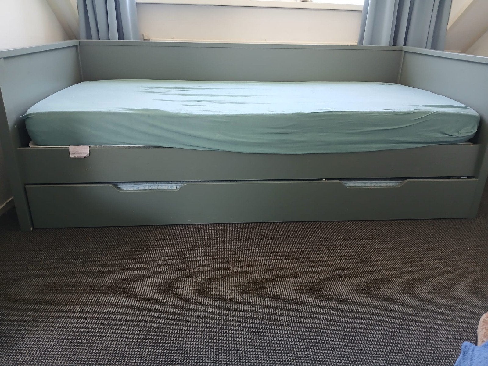 Eenpersoonsbed met  lade, Ophalen, Gebruikt, 90 cm, Eenpersoons