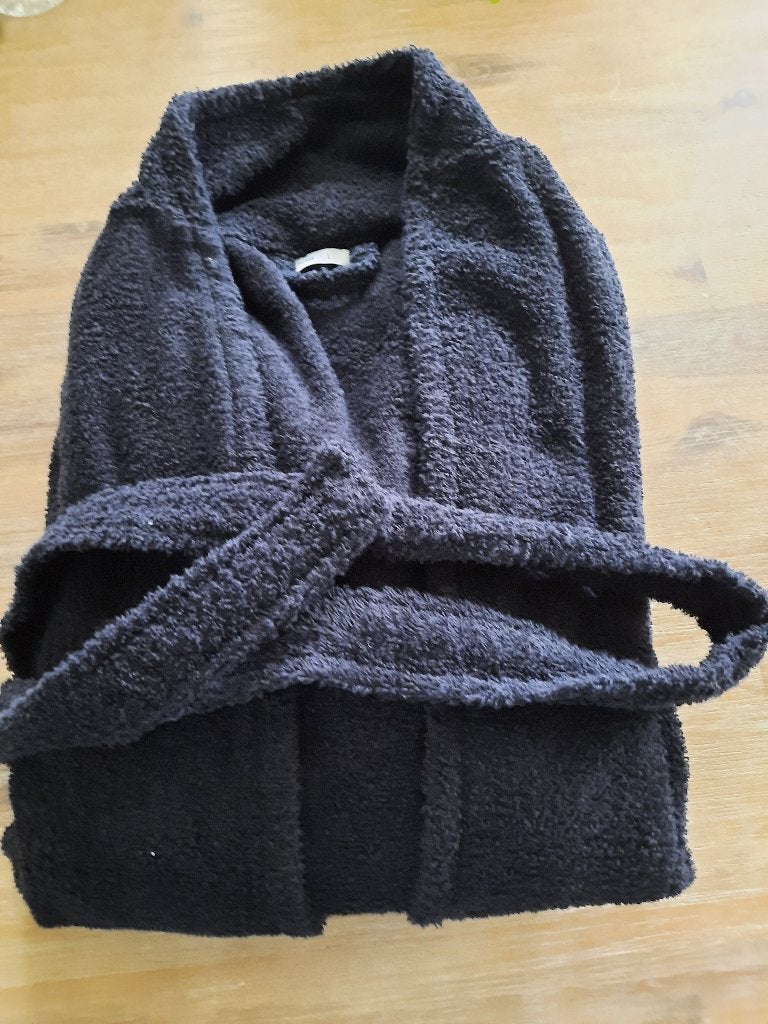 Zwarte heren badstof badjas in Mt L, Ophalen of Verzenden, Nieuw, Maat 52/54 (L), Hema