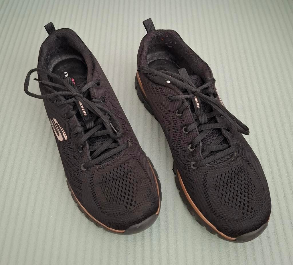 Zwarte Skechers maat 42, Ophalen, Skechers, Zwart, Sneakers of Gympen