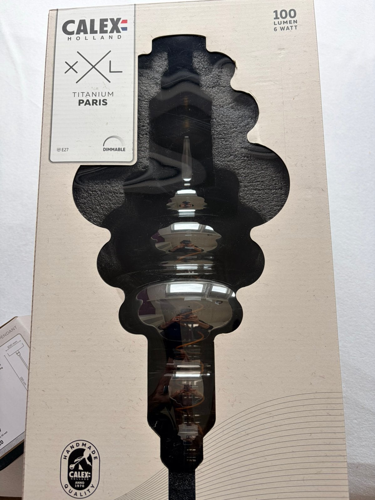 Calex lamp titanium Paris, Huis en Inrichting, Lampen | Losse lampen, Ophalen, Zo goed als nieuw, E27 (groot), Led-lamp
