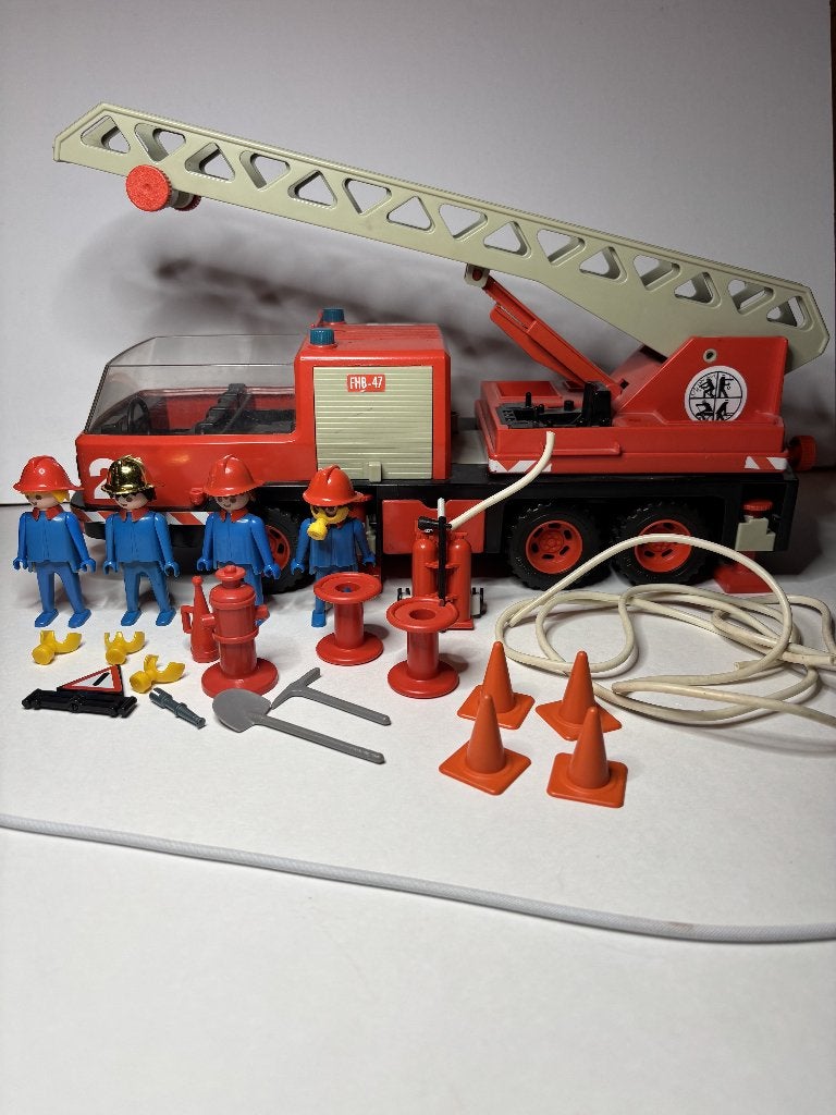 Playmobil 3525 Ladder brandweer wagen 1981, Kinderen en Baby's, Gebruikt, Complete set, Voertuig, Ophalen of Verzenden