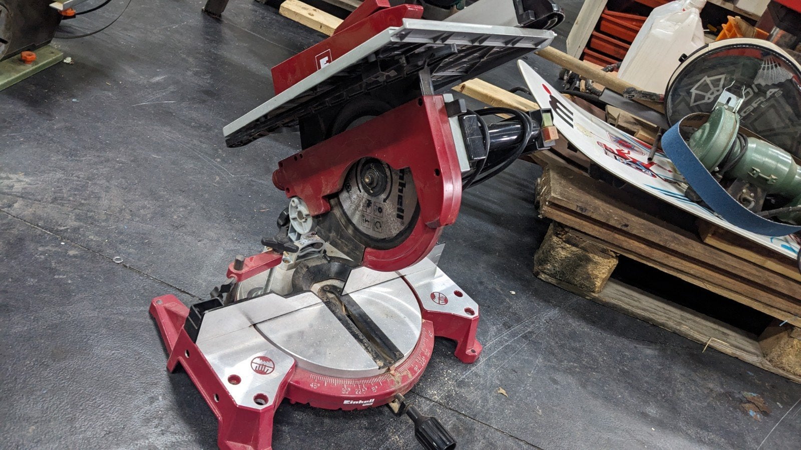 Einhell tafelzaag kapzaag, Ophalen of Verzenden, 1200 watt of meer, Cirkelzaag, 70 mm of meer