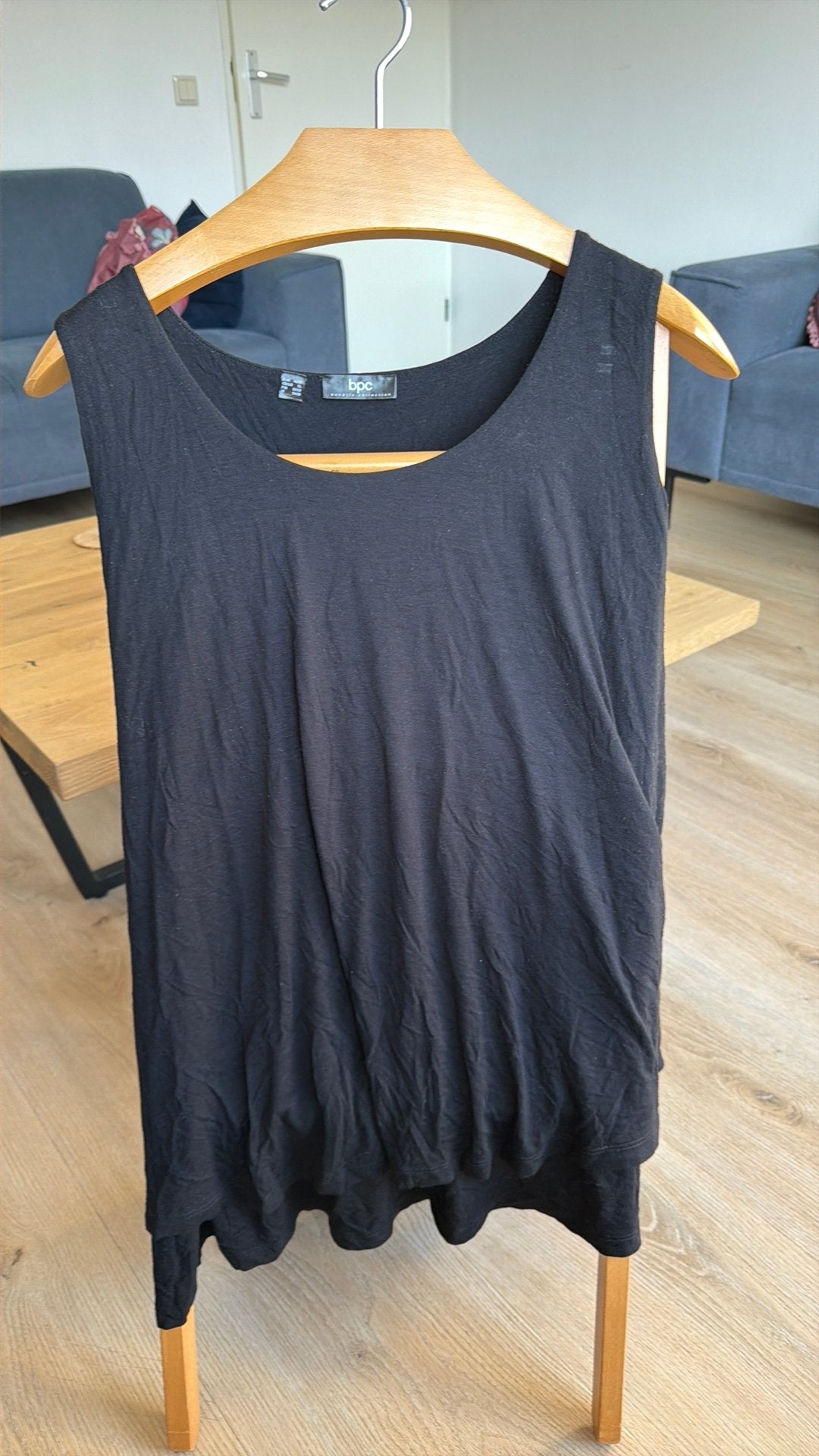 Zwarte top maat 48/50, bpc, Kleding | Dames, Zwart, Maat 46/48 (XL) of groter, Ophalen of Verzenden, Zonder mouw