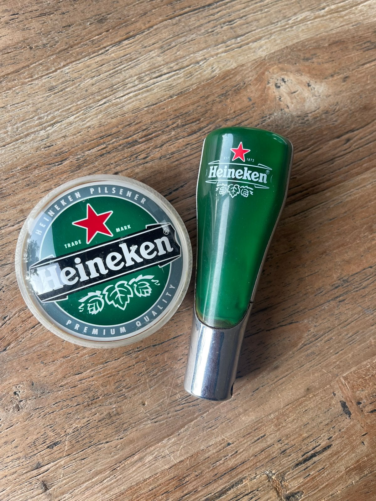 Heineken tapknop en taplens, Verzenden, Zo goed als nieuw, Heineken