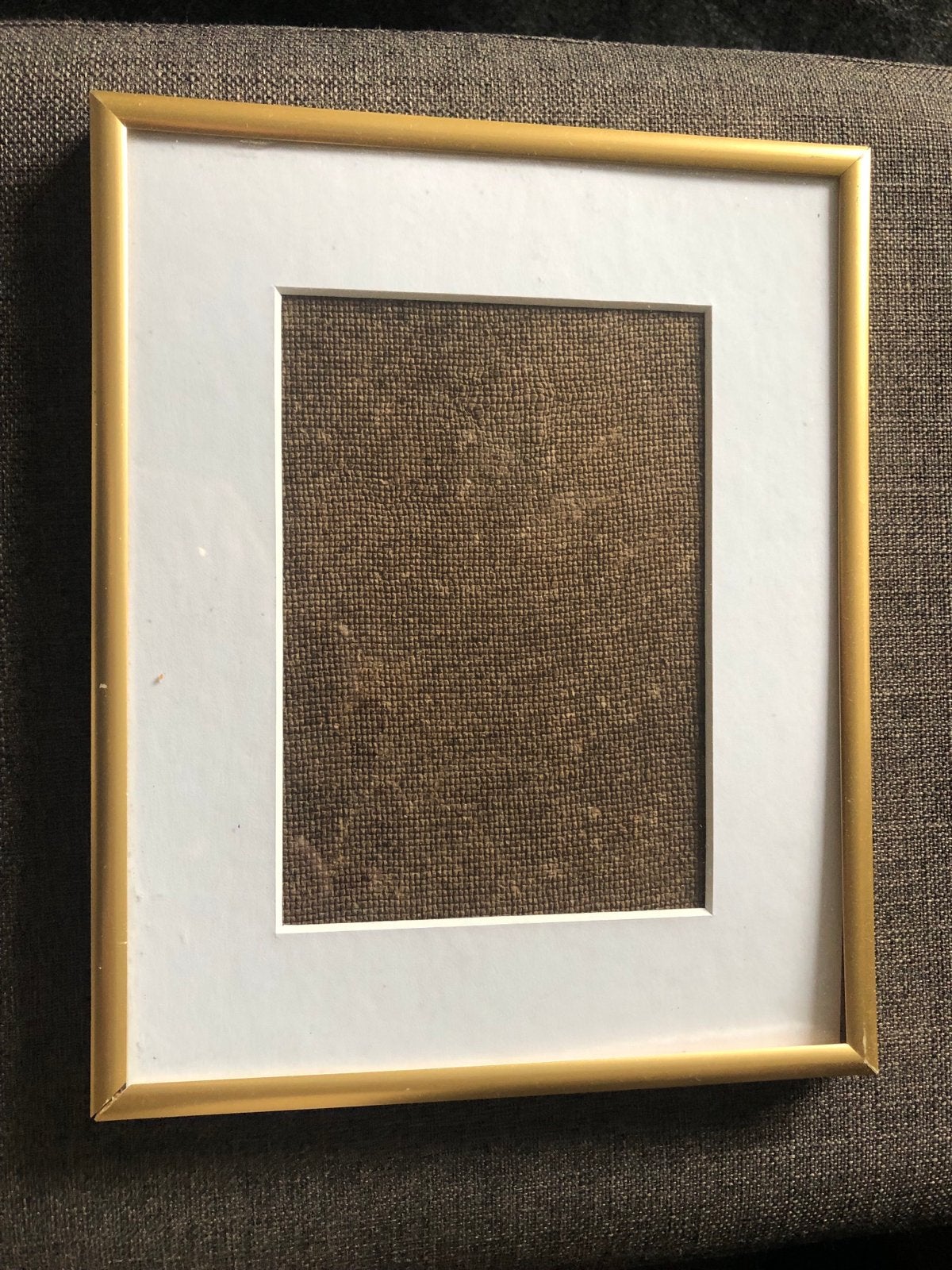 Gouden fotolijst met passe-partout, ca. 20x30 cm, Ophalen, Gebruikt, Fotolijst, Metaal