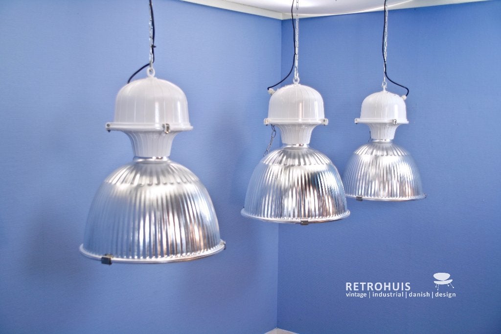 Industriele hanglampen new old stock vintage aluminium, Ophalen of Verzenden, Gebruikt