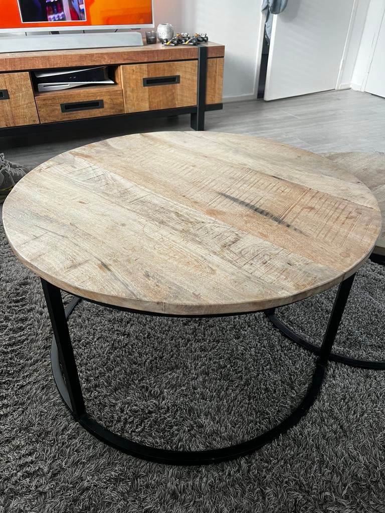 Jayden houten salontafels van het merk Lesli Living, 50 tot 100 cm, 50 tot 75 cm, Rond, Ophalen