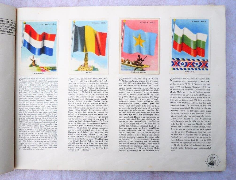 Faam Breda Plaatjes album vlaggen van alle landen., Ophalen of Verzenden, Gelezen, Faam Breda., Plaatjesalbum