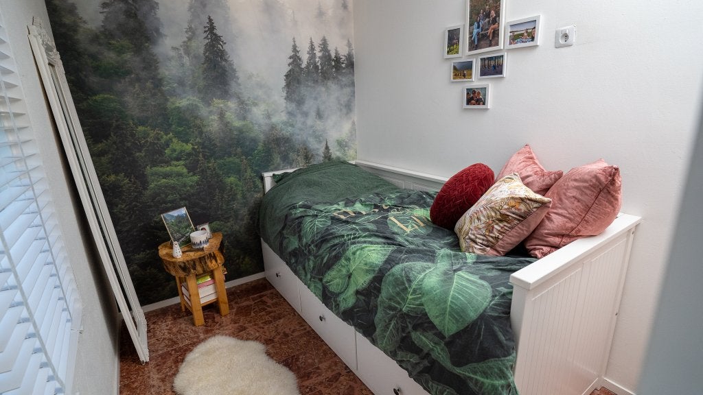 Bed - 80 bij 200 cm, Ophalen, Gebruikt, Eenpersoons, Wit
