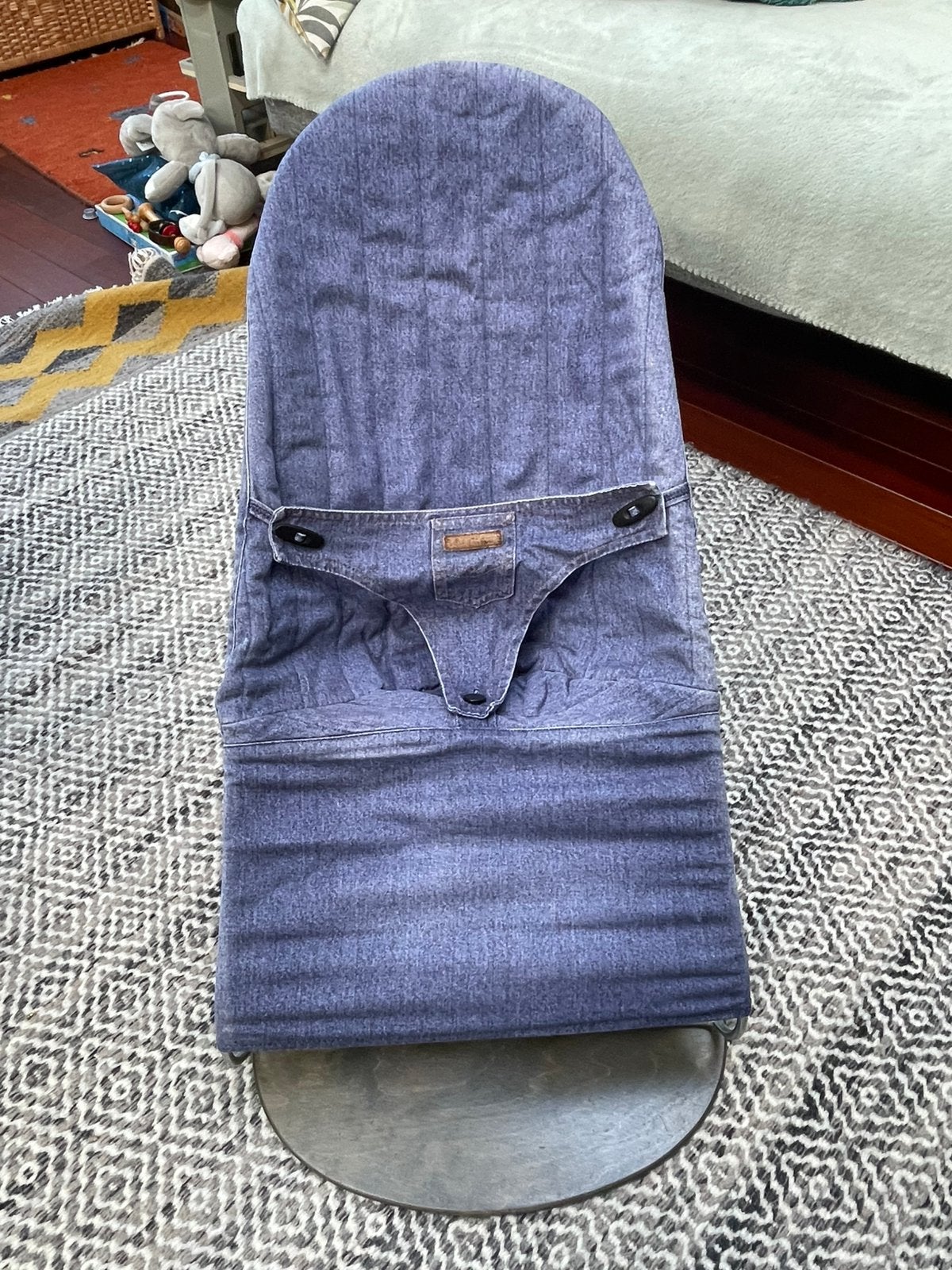 Babybjorn Wipstoel in Denim Stof - Vintage Model, Ophalen of Verzenden, Zo goed als nieuw, Wipstoel, Overige merken