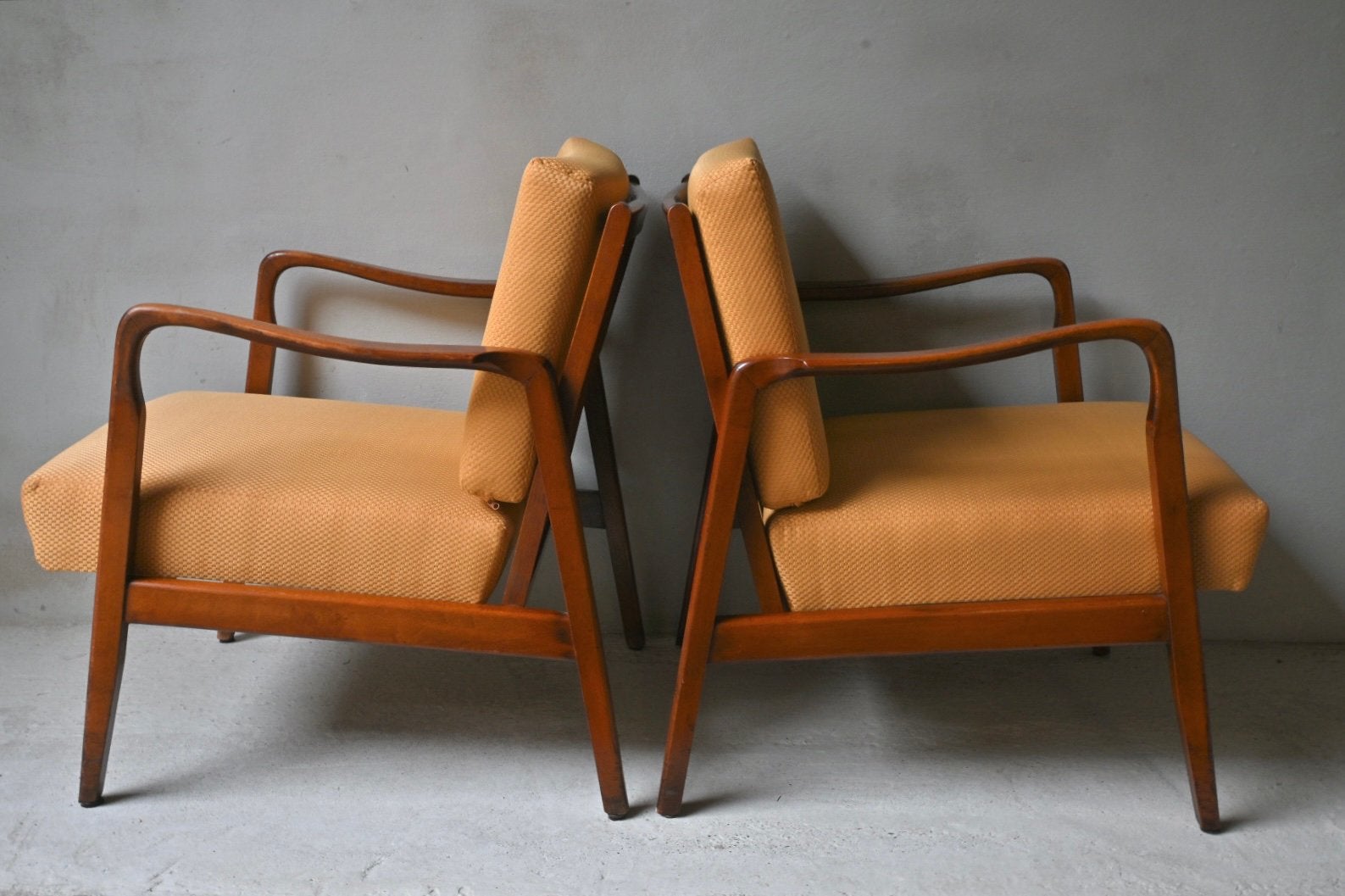 Set van twee vintage Scandinavische fauteuils, Ophalen, Scandinavische, Minder dan 75 cm, Zo goed als nieuw