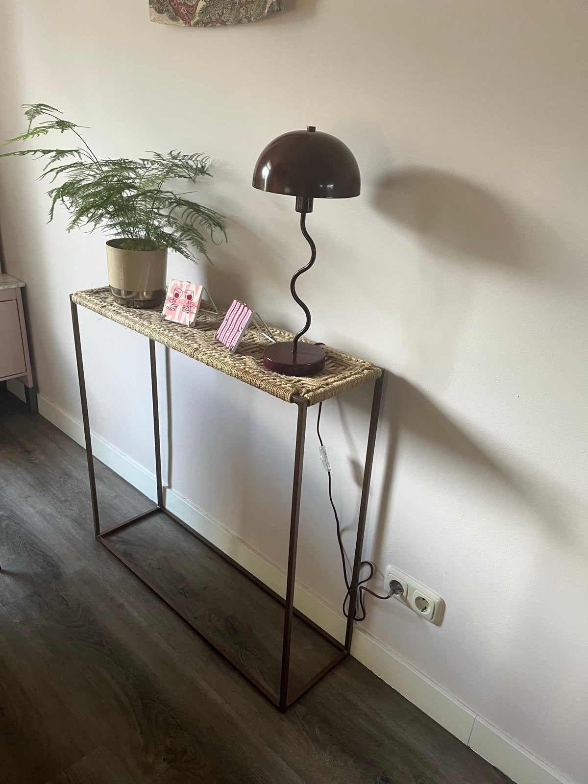 Sisal touw metaal brons dressoir - past bij andere advertent, Ophalen, Gebruikt, 50 tot 100 cm, Minder dan 25 cm