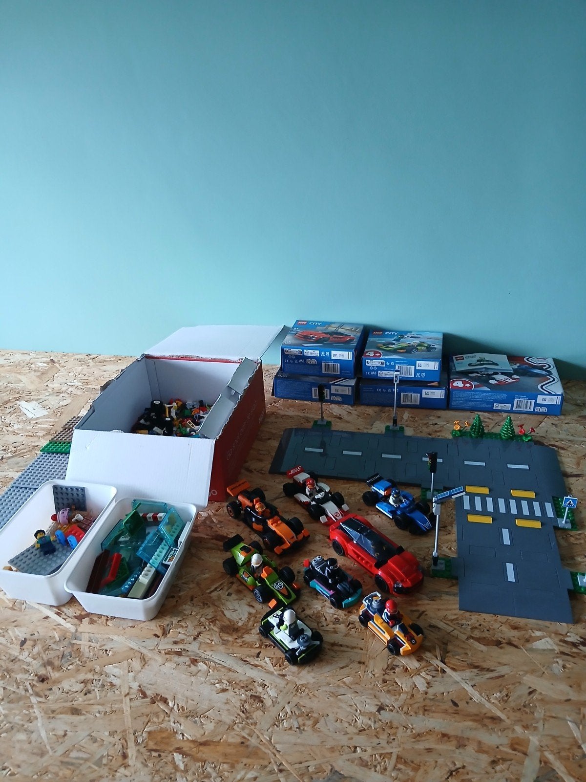 Grote partij LEGO City met auto's en wegen, Ophalen of Verzenden, Gebruikt, Overige merken