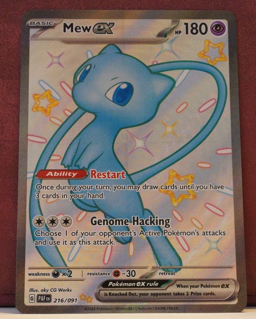 Mew EX Full Art 216/091 Paldean Fates Pokémon Kaart, Ophalen of Verzenden, Nieuw, Losse kaart