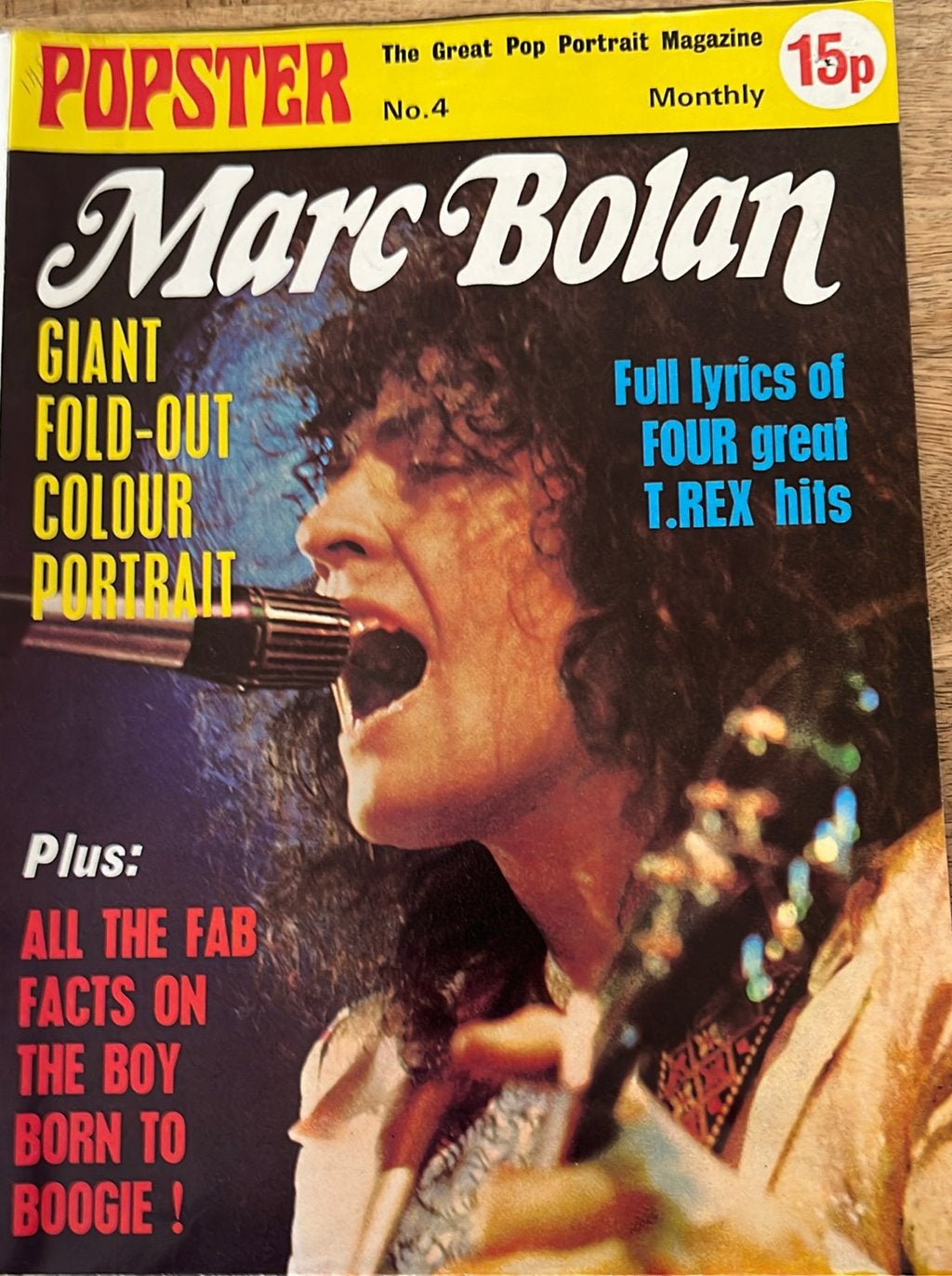 Popster No. 4. Marc Bolan - tijdschrift tevens poster, Ophalen of Verzenden, Zo goed als nieuw, Boek, Tijdschrift of Artikel