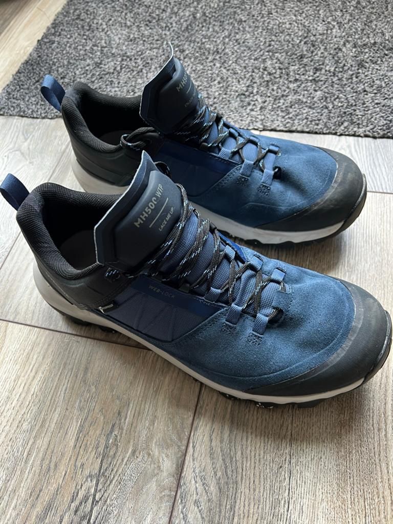 Heren Wandelschoenen MH500 WTP - Maat 44, Kleding | Heren, Schoenen, Zo goed als nieuw, Wandelschoenen of Bergschoenen, Blauw