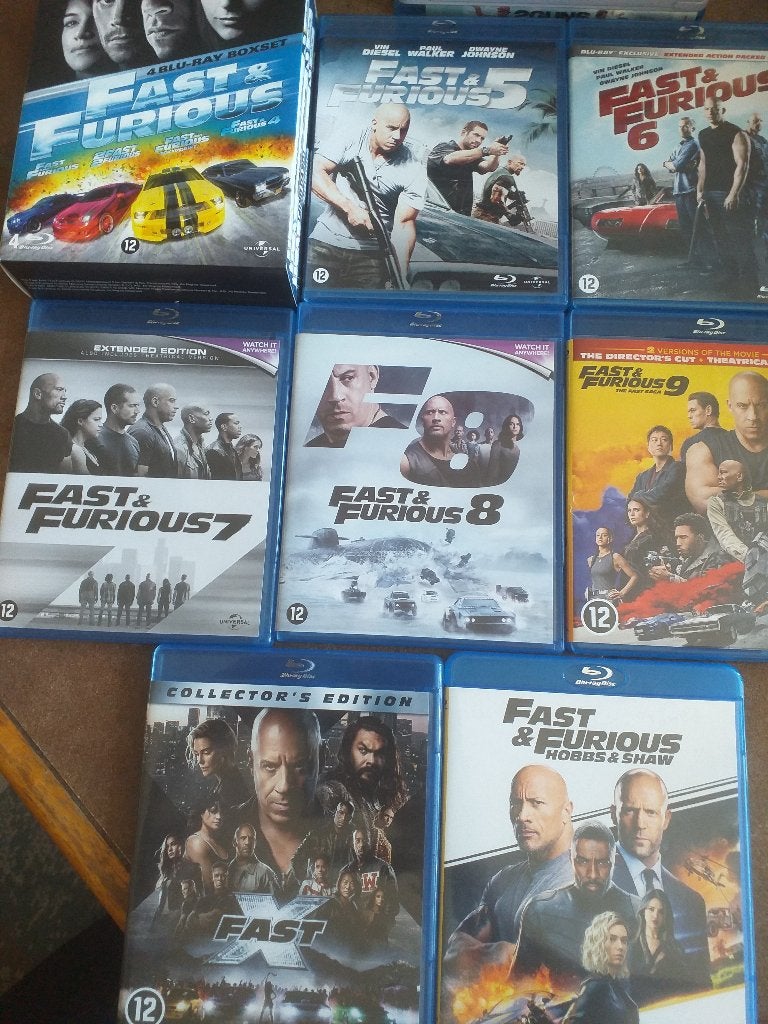 Fast & Furious 1 t/m 10 + Hobbs & Shaw Bluray, Engels, Nederlands, Film, Actie