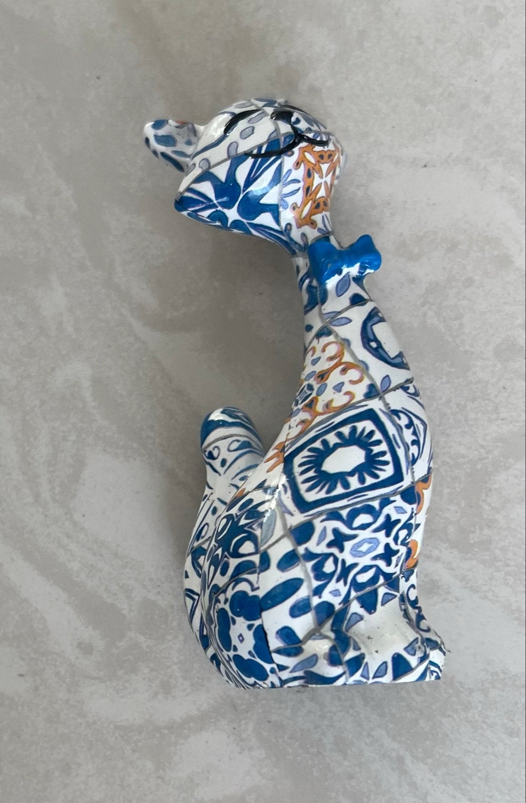 Decoratief Kattenbeeldje met Portugese Tegelprint  (nieuw), Ophalen of Verzenden, Nieuw