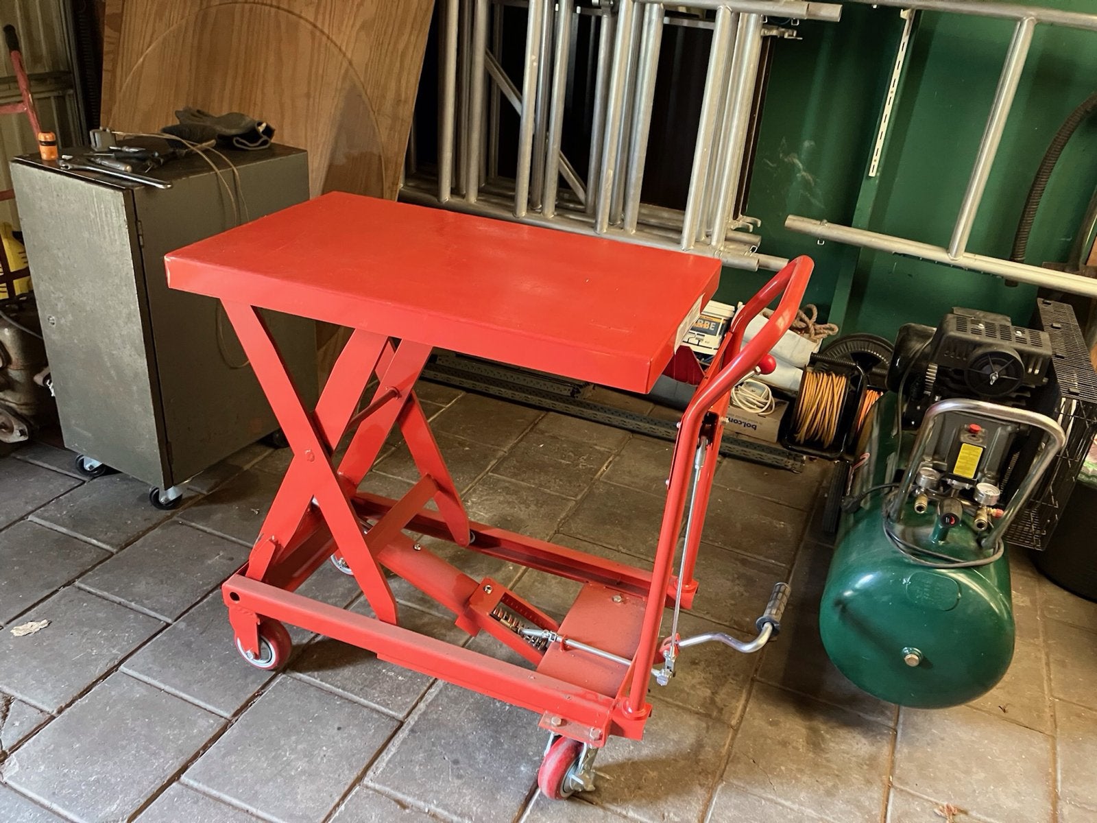 Verrijdbare hudraulische heftafel schaarliftkar 500 kg, Ophalen, Zo goed als nieuw, Minder dan 70 cm