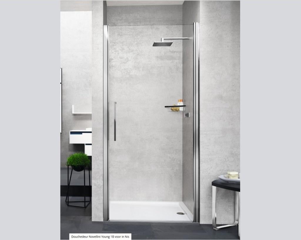 Nieuw: Novellini Young 1B Douchedeur | 87-91 cm | Mat glas, Ophalen, Nieuw