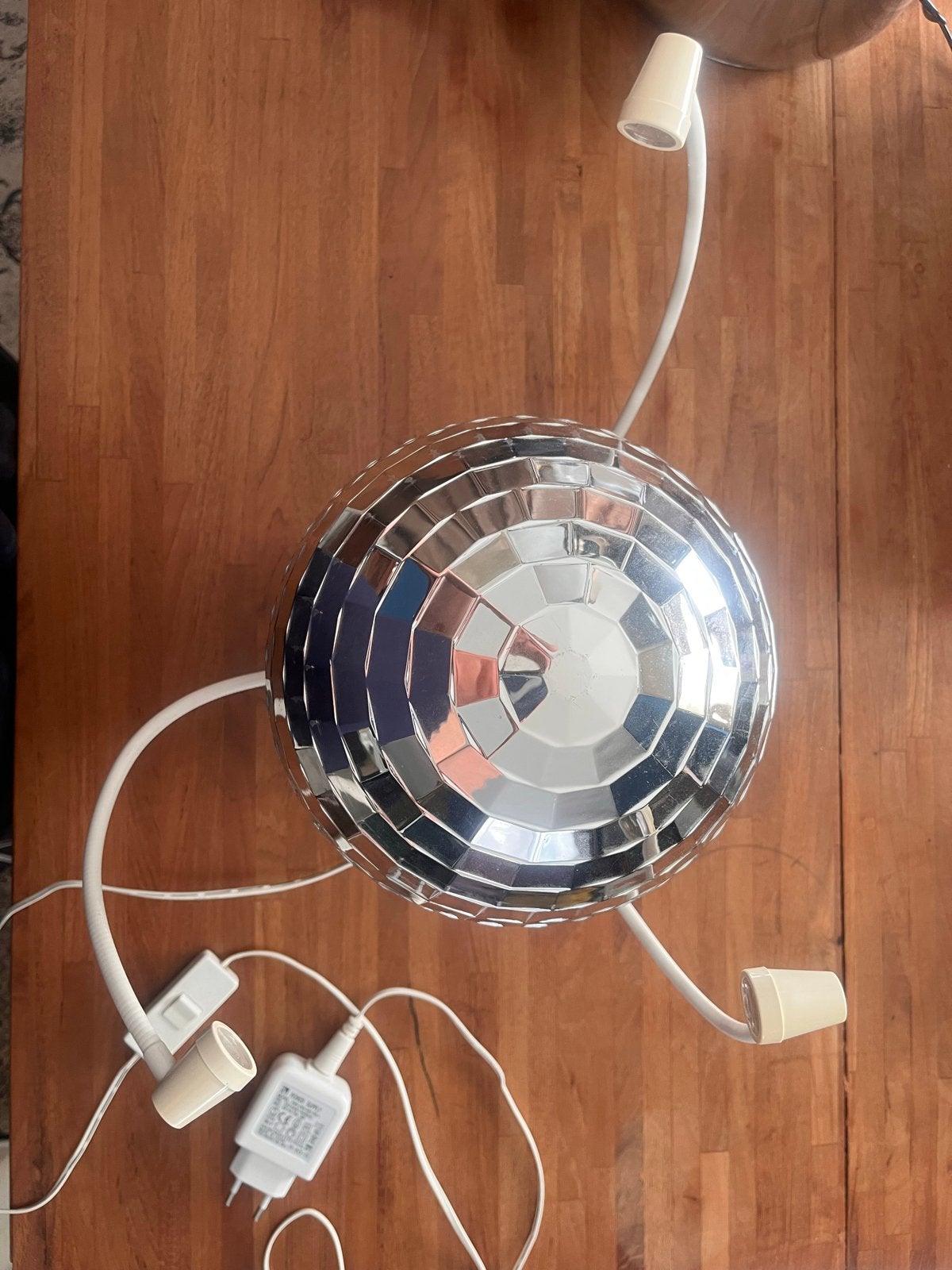 Discobal met 3 spotjes, Huis en Inrichting, Overige merken, Gebruikt, Overige fittingen, Zilver