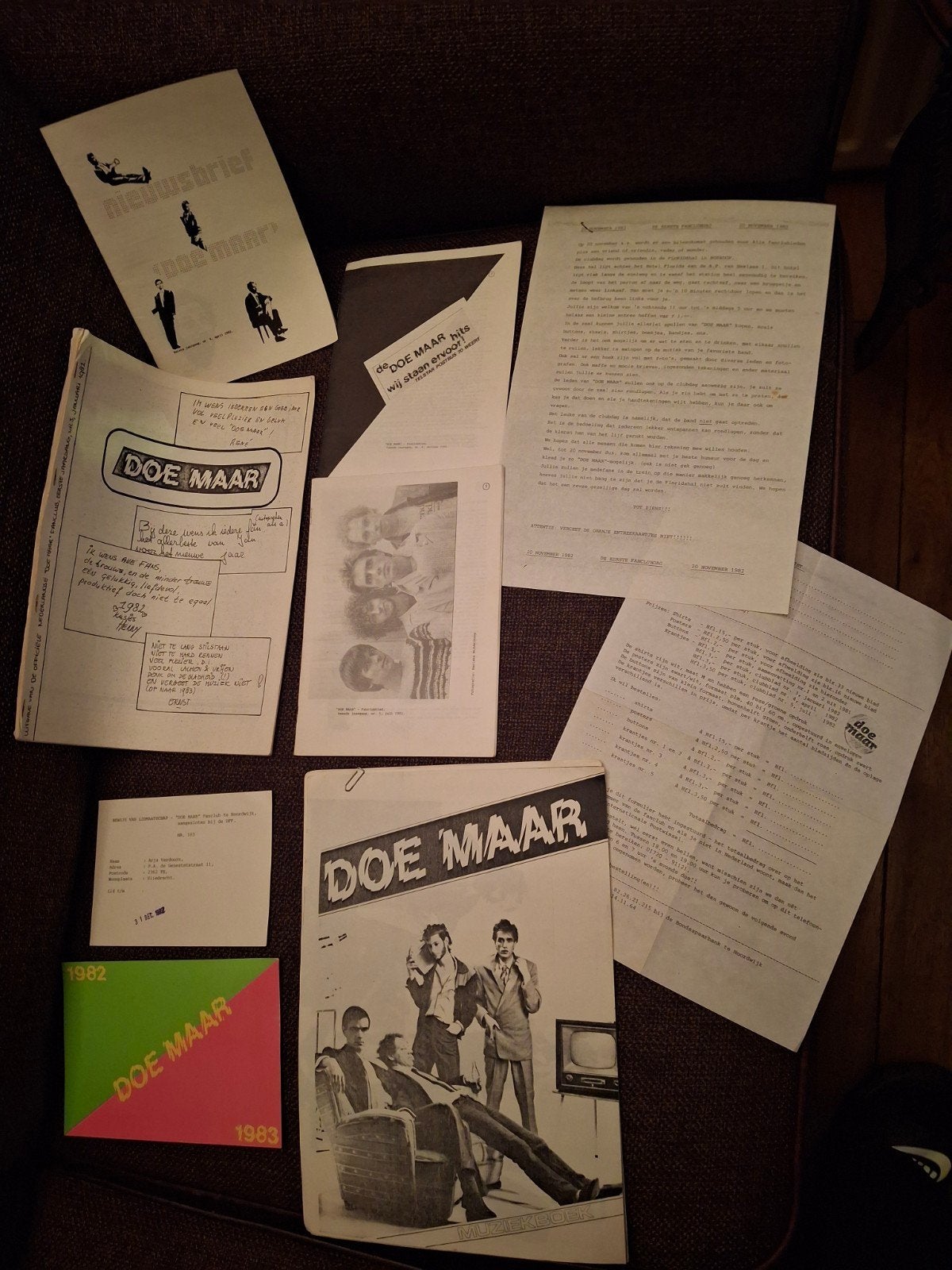 Doe Maar ska band fanclub bladen 1982, Ophalen of Verzenden, Boek, Tijdschrift of Artikel