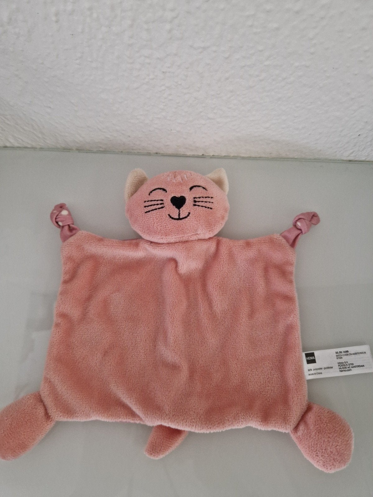 Hema knuffeldoekje poes lichtroze, Hema, Ophalen of Verzenden, Zo goed als nieuw, Kat