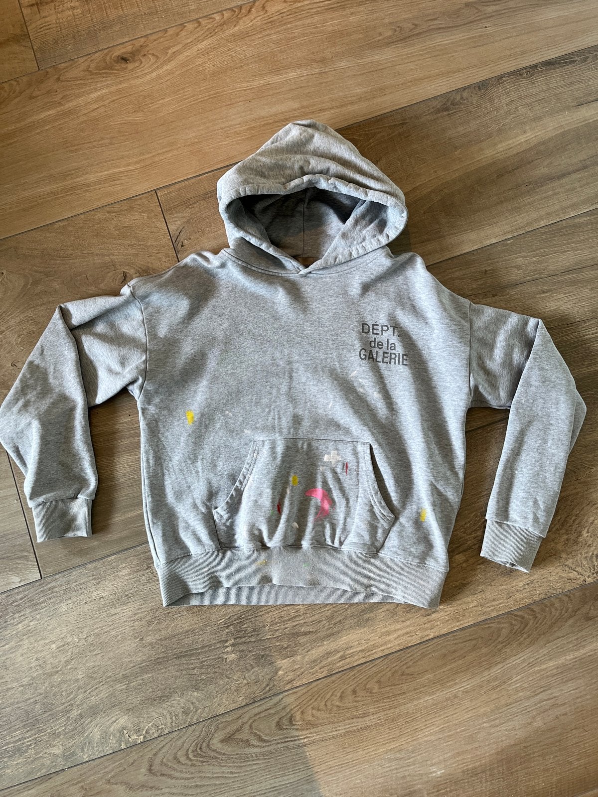 Gallery Dept. Hoodie - Maat S - Grijs met verfspatten, Ophalen of Verzenden, Gedragen, Maat 36 (S), Grijs