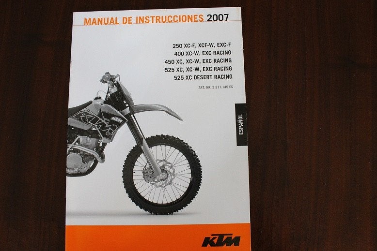 KTM xc 250 400 450 525 2007 manual de instrucciones Spaans, Ophalen of Verzenden, Overige merken
